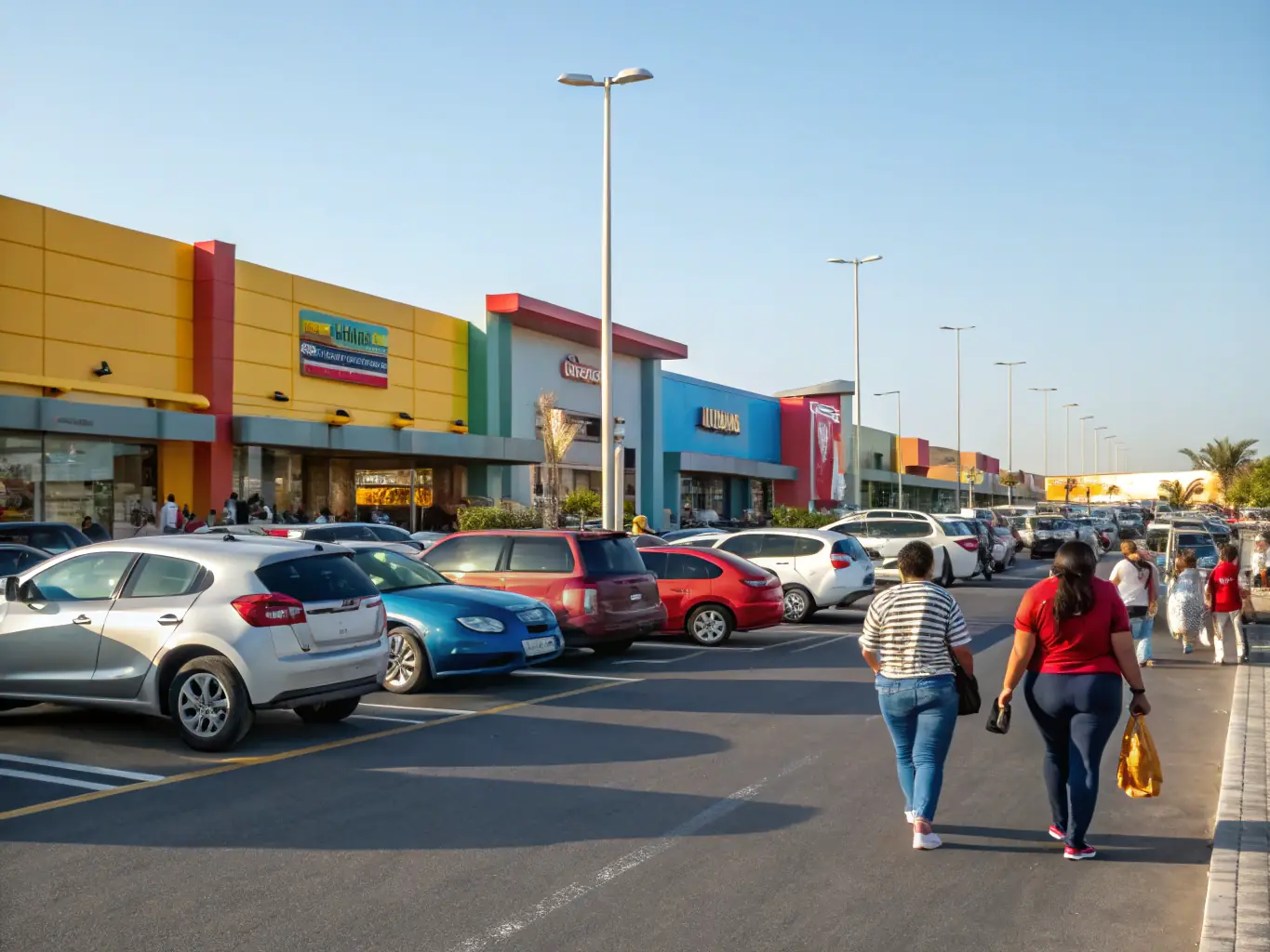 A fleet of cars, each displaying different advertisements, parked in a strategic location such as a shopping mall or event venue in Dallas, Texas, highlighting the reach of targeted advertising campaigns.